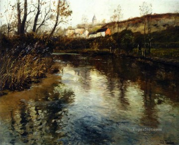 Río Elvelandskap Paisaje impresionismo Paisaje noruego Frits Thaulow Pinturas al óleo